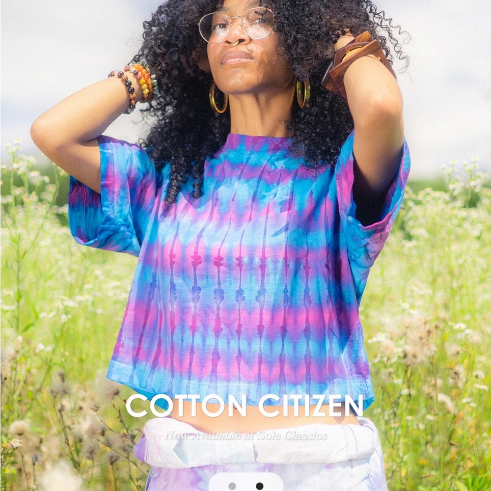 Cotton Citizen Boxy Tokyo Crop Tee 'Hibiscus Tie Dye' T shirt